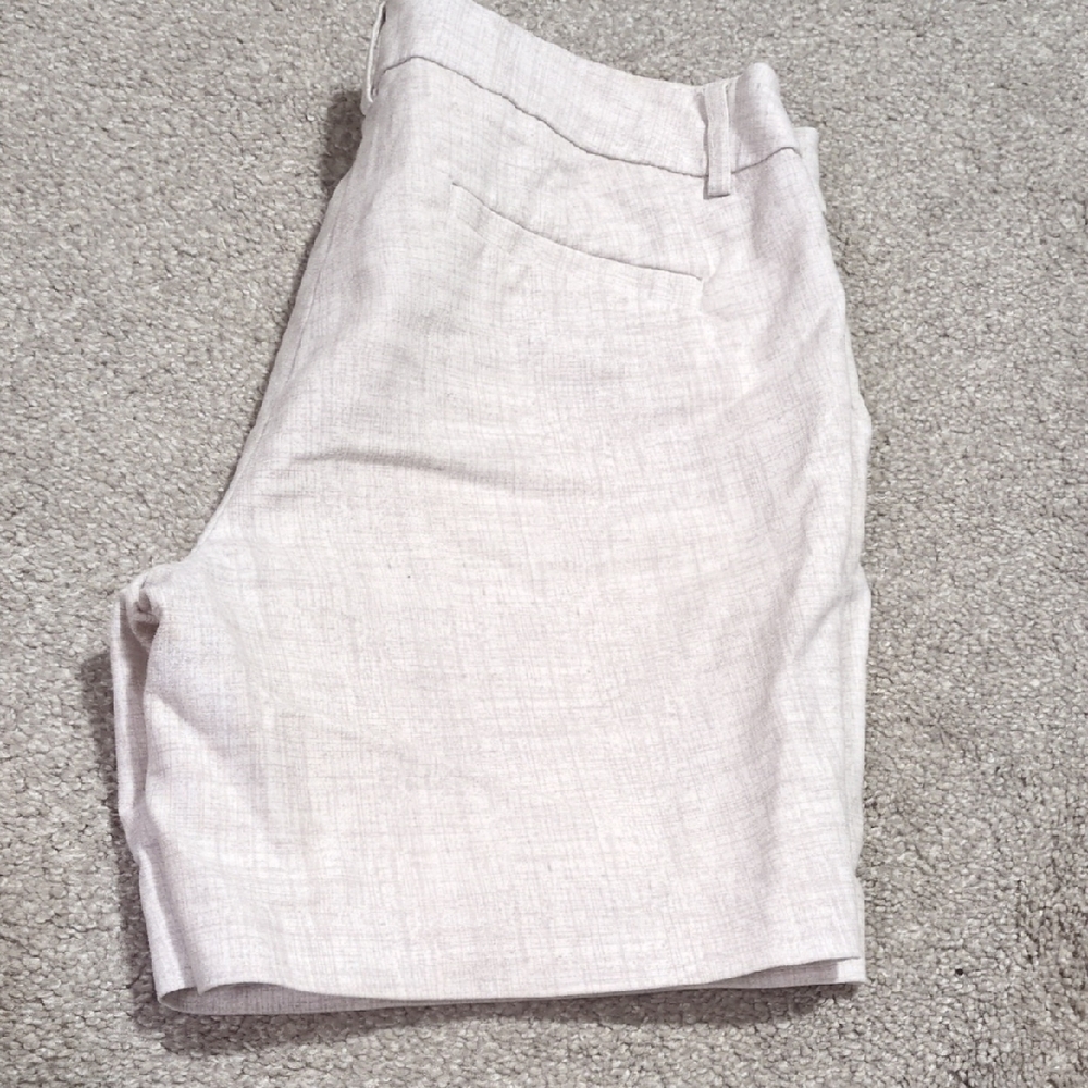 Katherine Barclay Cream Linen Shorts